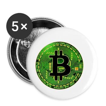 Bitcoin - Lot de 5 petits badges (25 mm) - blanc - Devant