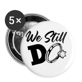 verheiratet paar - Buttons klein 25 mm (5er Pack) - Weiß - Vorne