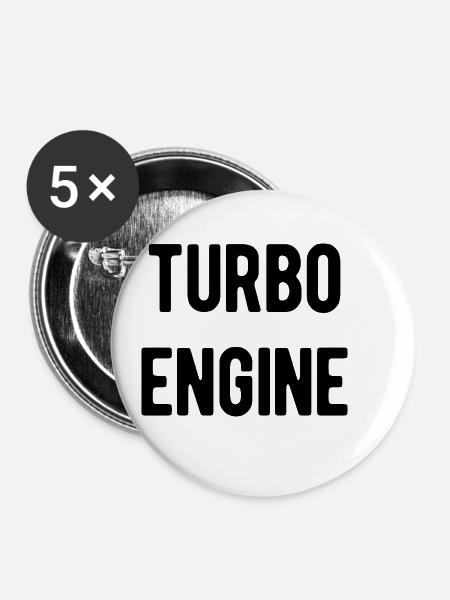 Turbo Engine - Buttons klein 25 mm (5er Pack) - Weiß