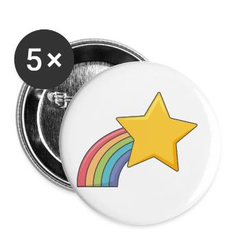 Sternschnuppe Regenbogen - Buttons klein 25 mm (5er Pack) - Weiß - Vorne