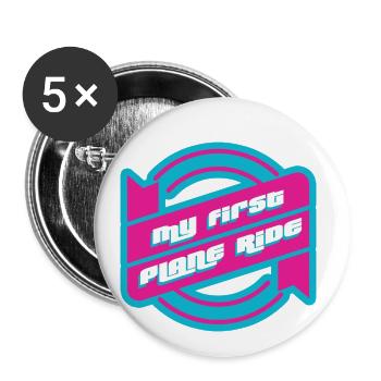 Mon premier voyage en avion 36 - Lot de 5 petits badges (25 mm) - blanc - Devant