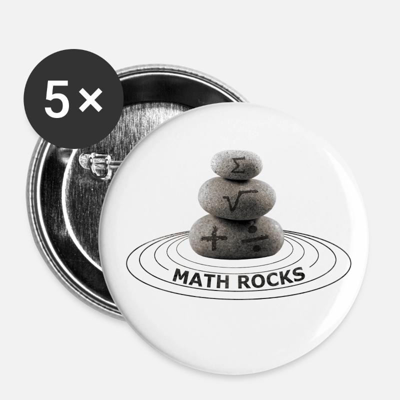 Mathe Rockt - Buttons klein 25 mm (5er Pack) - Weiß