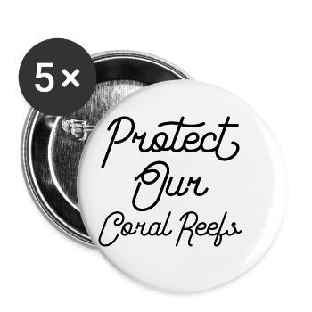 Protect our coral reefs - Buttons small 1''/25 mm (5-pack) - white - Front
