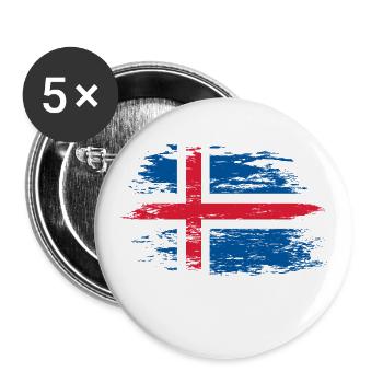 Iceland used - Buttons small 1''/25 mm (5-pack) - white - Front