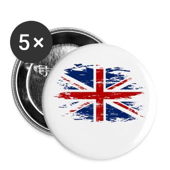 Angleterre utilisé - Lot de 5 petits badges (25 mm) - blanc - Devant