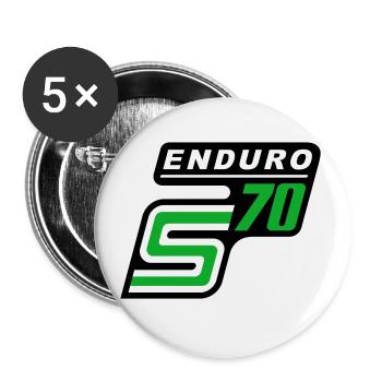 S70 Enduro Logo - Lot de 5 petits badges (25 mm) - blanc - Devant