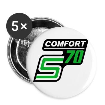 S70 Comfort Logo - Lot de 5 petits badges (25 mm) - blanc - Devant