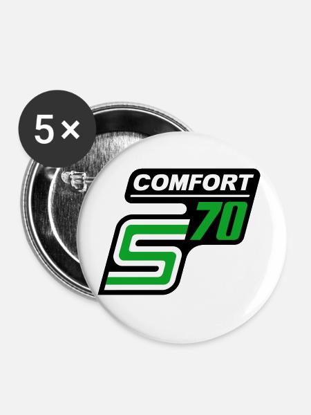 S70 Comfort Logo - Buttons small 1''/25 mm (5-pack) - white
