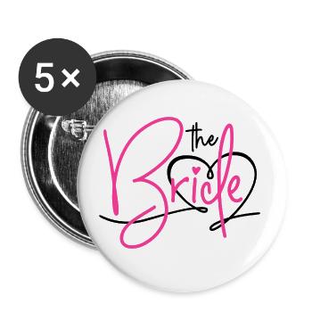 MARIÉE ENTERREMENT DE VIE DE JEUNE FILLE 2025 - Lot de 5 petits badges (25 mm) - blanc - Devant