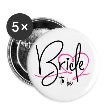 MARIÉE À CŒUR ENTERREMENT DE VIE DE JEUNE FILLE - Lot de 5 petits badges (25 mm) - blanc - Devant