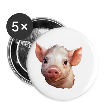 Piglet - Buttons small 1''/25 mm (5-pack) - white - Front