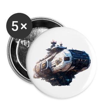 Cyberpunk Spaceship - Buttons small 1''/25 mm (5-pack) - white - Front
