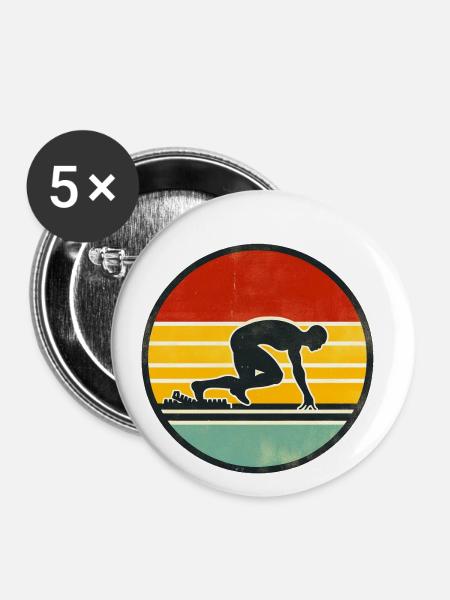 Sprinter - Track And Field 2 - Buttons klein 25 mm (5er Pack) - Weiß