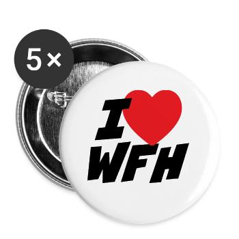 Ich liebe Homeoffice - Buttons klein 25 mm (5er Pack) - Weiß - Vorne
