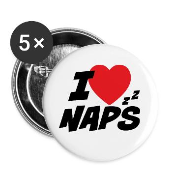 I Love Naps - Buttons small 1''/25 mm (5-pack) - white - Front