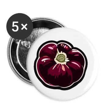 Alimentation / Légumes / Marché / Vitamines / Design - Lot de 5 petits badges (25 mm) - blanc - Devant