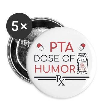 PTA | Dose of Humor - Buttons klein 25 mm (5er Pack) - Weiß - Vorne