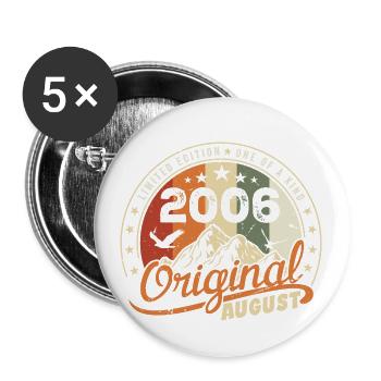 August 2006 Geburtstagsgeschenk August 2006 Retro 2006 - Buttons klein 25 mm (5er Pack) - Weiß - Vorne