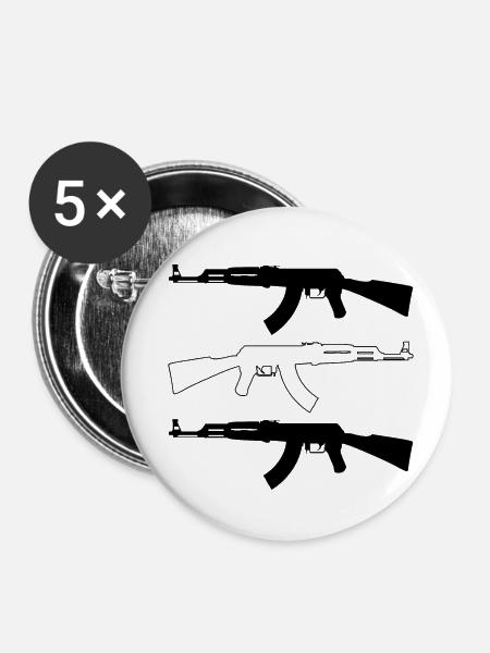 Ak 47 - Buttons klein 25 mm (5er Pack) - Weiß