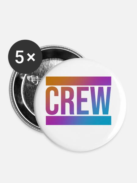 Crew - Buttons klein 25 mm (5er Pack) - Weiß
