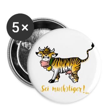 mutig - Buttons klein 25 mm (5er Pack) - Weiß - Vorne