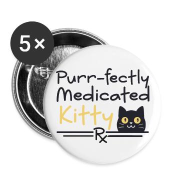 Apotheke Katze - Buttons klein 25 mm (5er Pack) - Weiß - Vorne