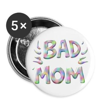 Mauvaise maman - Lot de 5 petits badges (25 mm) - blanc - Devant