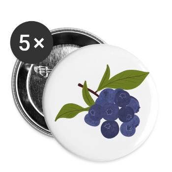 Isolierte Heidelbeere - Buttons klein 25 mm (5er Pack) - Weiß - Vorne