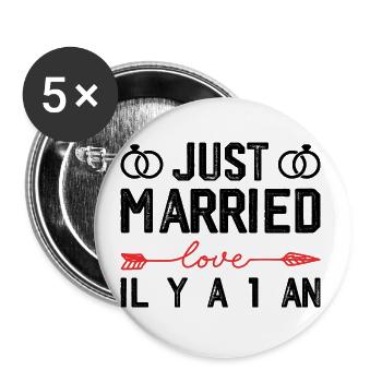 Cotton 1 Year Wedding Anniversary Gift - Buttons small 1''/25 mm (5-pack) - white - Front