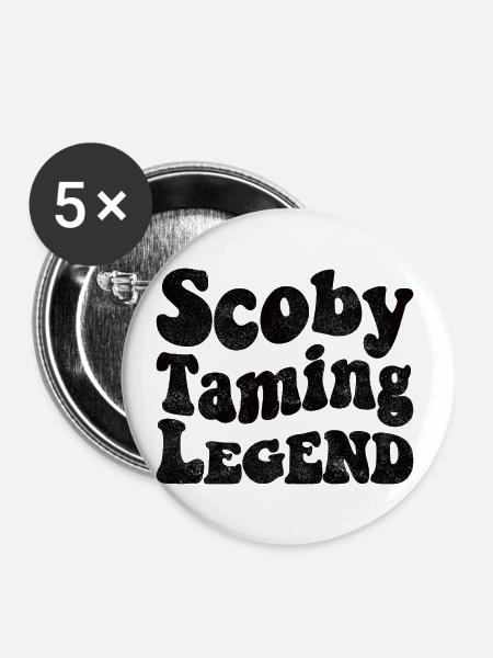 Scoby Taming Legend - Buttons klein 25 mm (5er Pack) - Weiß