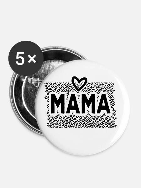 Mama - Buttons klein 25 mm (5er Pack) - Weiß