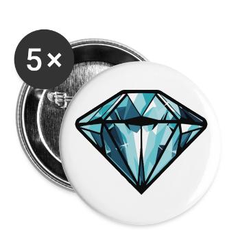 Diamond Symbol - Buttons small 1''/25 mm (5-pack) - white - Front