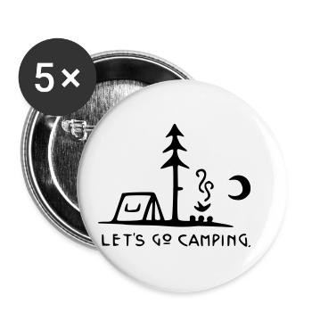 Let's go Camping - Buttons klein 25 mm (5er Pack) - Weiß - Vorne