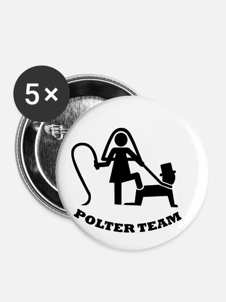 Polter Team - Buttons klein 25 mm (5er Pack) - Weiß