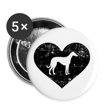 Lévrier italien - Lot de 5 petits badges (25 mm) - blanc - Devant