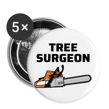 Arborist Baum Chirurg Kletterer Klettern Trimmer - Buttons klein 25 mm (5er Pack) - Weiß - Vorne