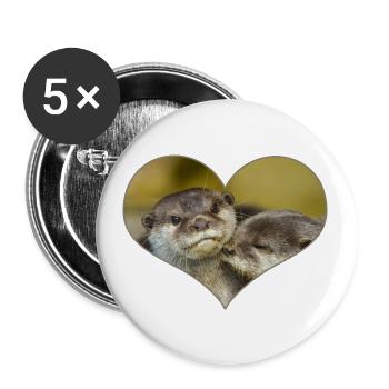 Otterly Verliebt - Buttons klein 25 mm (5er Pack) - Weiß - Vorne