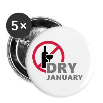 Janvier sec, un mois sans alcool à boire - Lot de 5 petits badges (25 mm) - blanc - Devant