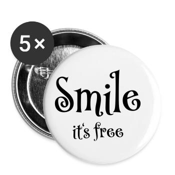 Smile. It's free - Buttons small 1''/25 mm (5-pack) - white - Front