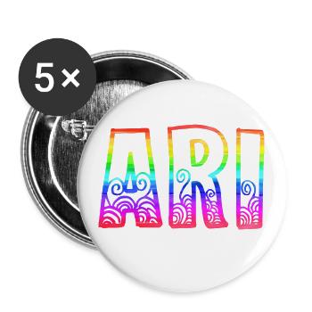 ari rs regenbogen - Buttons klein 25 mm (5er Pack) - Weiß - Vorne
