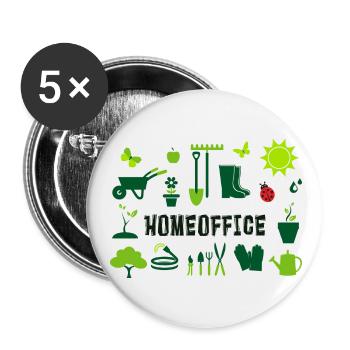 homeoffice im Garten - Buttons klein 25 mm (5er Pack) - Weiß - Vorne