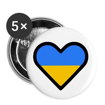 Ukraine - Buttons klein 25 mm (5er Pack) - Weiß - Vorne