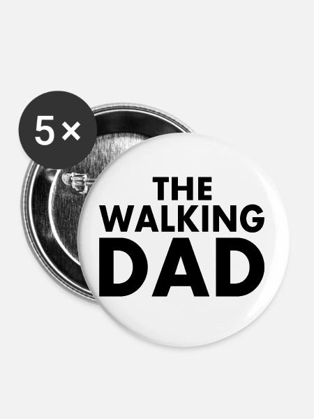 The walking dad - Buttons klein 25 mm (5er Pack) - Weiß