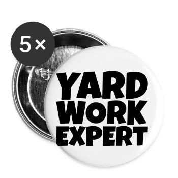 Expert en travaux de chantier 4 - Lot de 5 petits badges (25 mm) - blanc - Devant