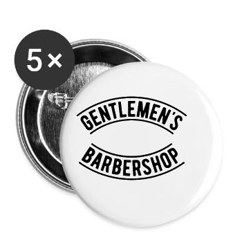 Salon de coiffure pour messieurs - Lot de 5 petits badges (25 mm) - blanc - Devant