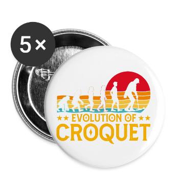 Evolution of Croquet - Buttons small 1''/25 mm (5-pack) - white - Front