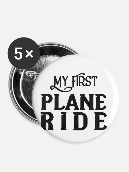 My First Plane Ride 31 - Buttons klein 25 mm (5er Pack) - Weiß