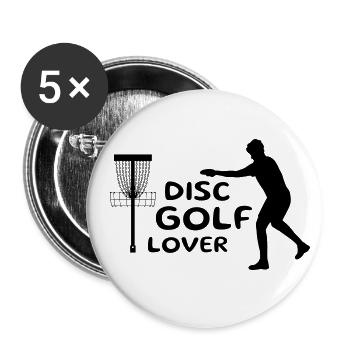 Disc Golf Lover Design Geschenk - Buttons klein 25 mm (5er Pack) - Weiß - Vorne