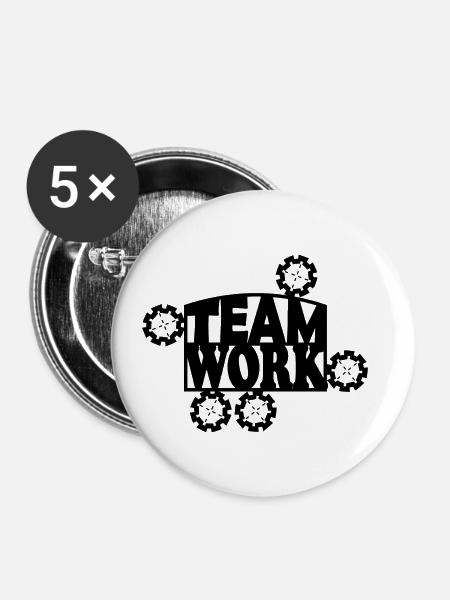 Die Teamarbeit - Buttons klein 25 mm (5er Pack) - Weiß