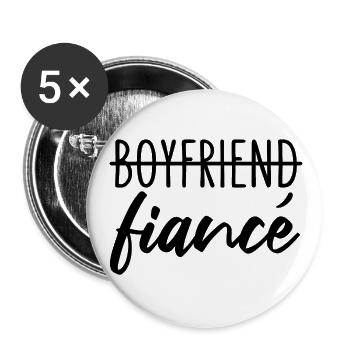 Boyfriend Fiancé Fiancé Engagement - Buttons small 1''/25 mm (5-pack) - white - Front